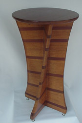Serpentine Pedestal made of Oak & Purpleheart.  36" tall x 20" dia. top.  $1,395